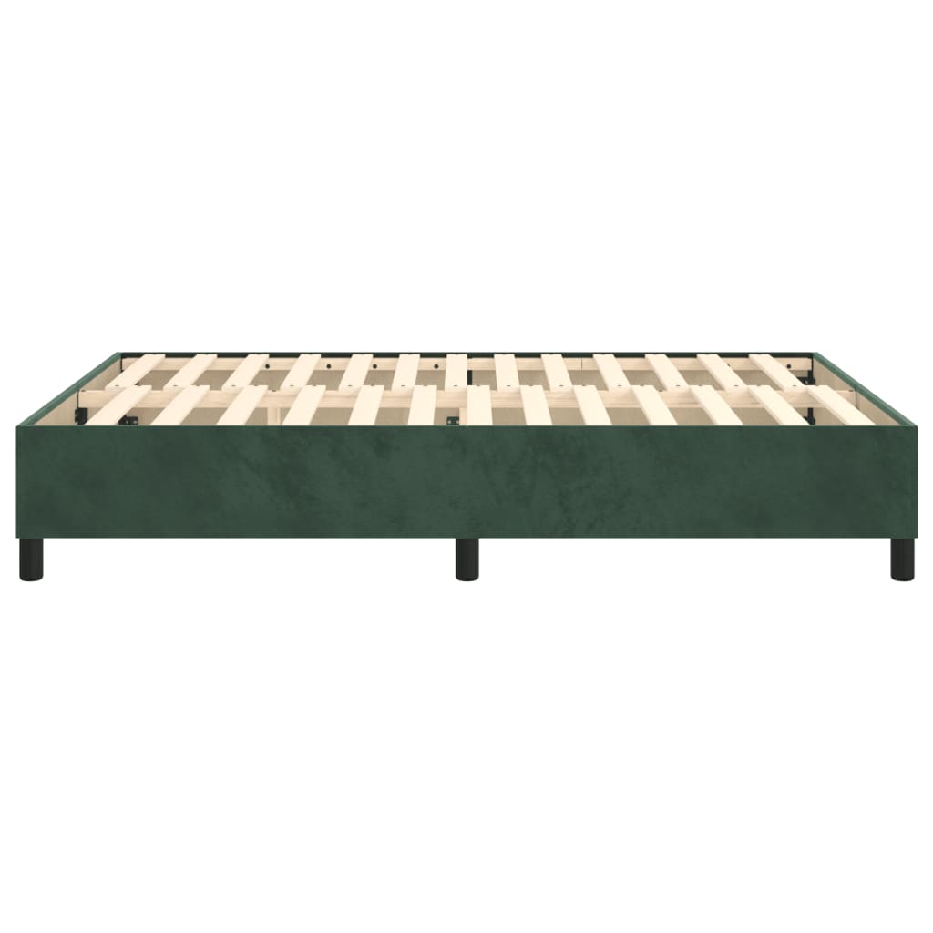 vidaXL Cadru de pat fără saltea, verde închis, 140x190 cm, catifea vidaXL Cadru de pat fără saltea, verde închis, 140x190 cm, catifea