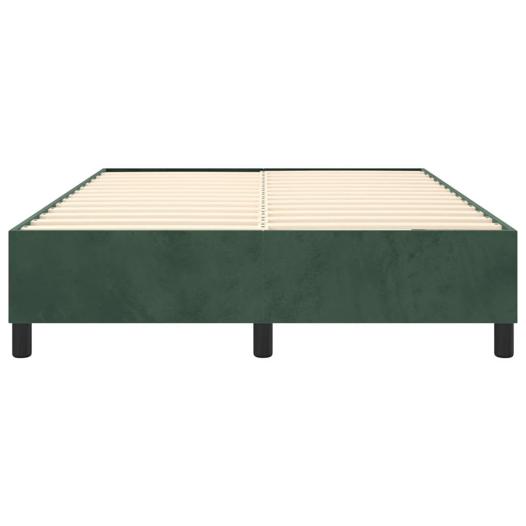 vidaXL Cadru de pat fără saltea, verde închis, 140x200 cm, catifea vidaXL Cadru de pat fără saltea, verde închis, 140x200 cm, catifea