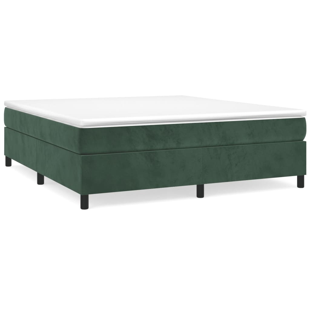 vidaXL Cadru de pat fără saltea, verde închis, 160x200 cm, catifea vidaXL Cadru de pat fără saltea, verde închis, 160x200 cm, catifea