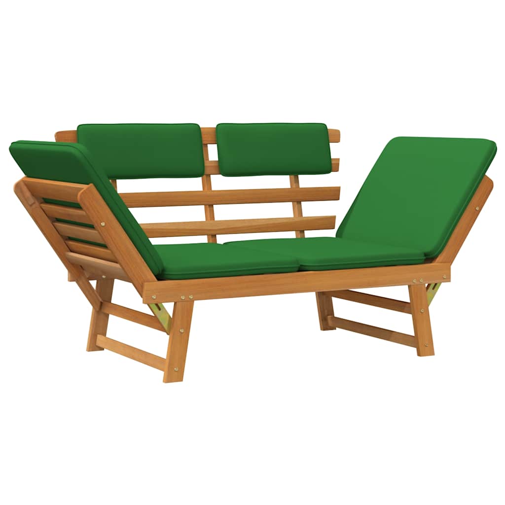 vidaXL Bancă de grădină cu perne 2-în-1, 190 cm, lemn masiv acacia