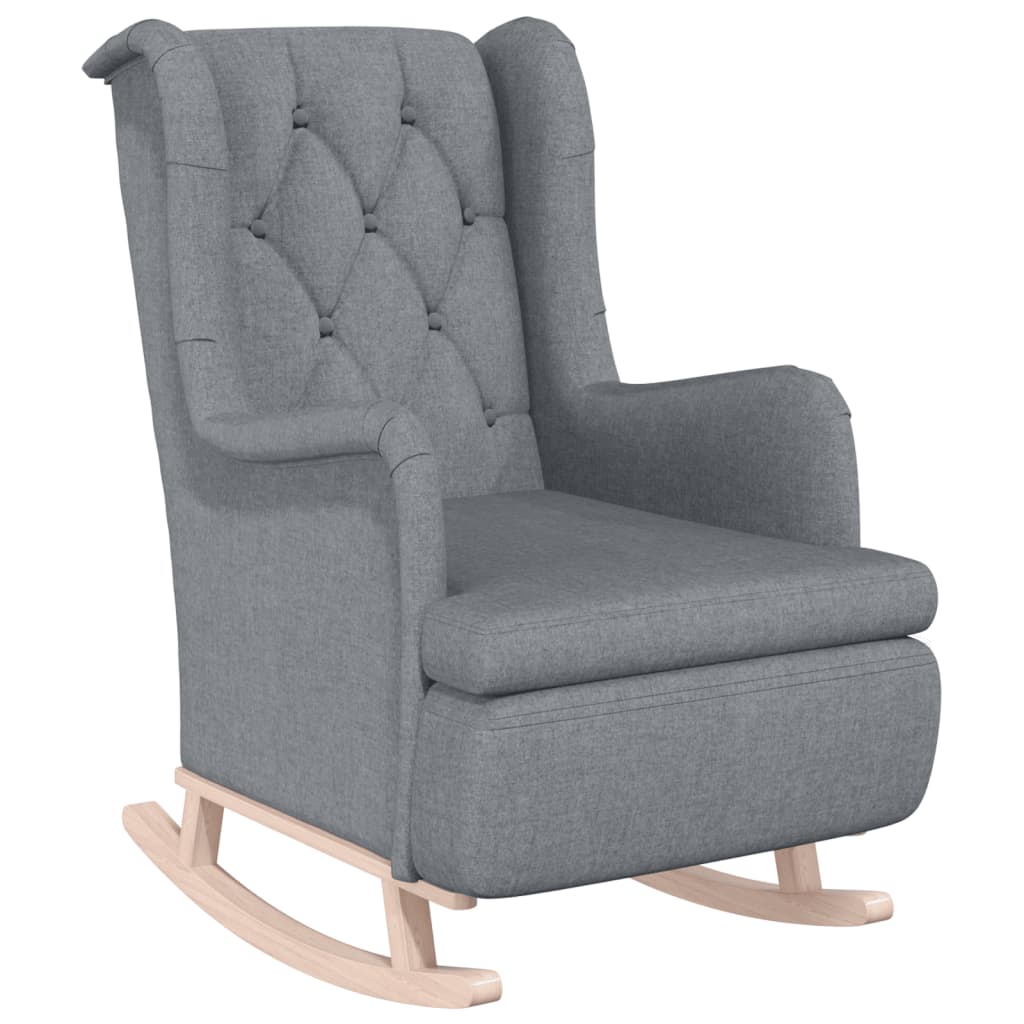 vidaXL Fotoliu balansoar cu taburet, gri deschis, material textil