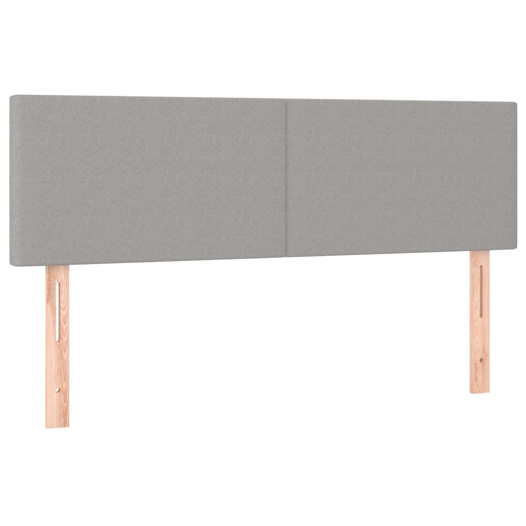 vidaXL Tăblie de pat cu LED, gri deschis, 144x5x78/88 cm, textil
