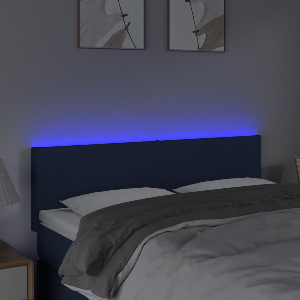 vidaXL Tăblie de pat cu LED, crem, 144x5x78/88 cm, textil vidaXL Tăblie de pat cu LED, crem, 144x5x78/88 cm, textil