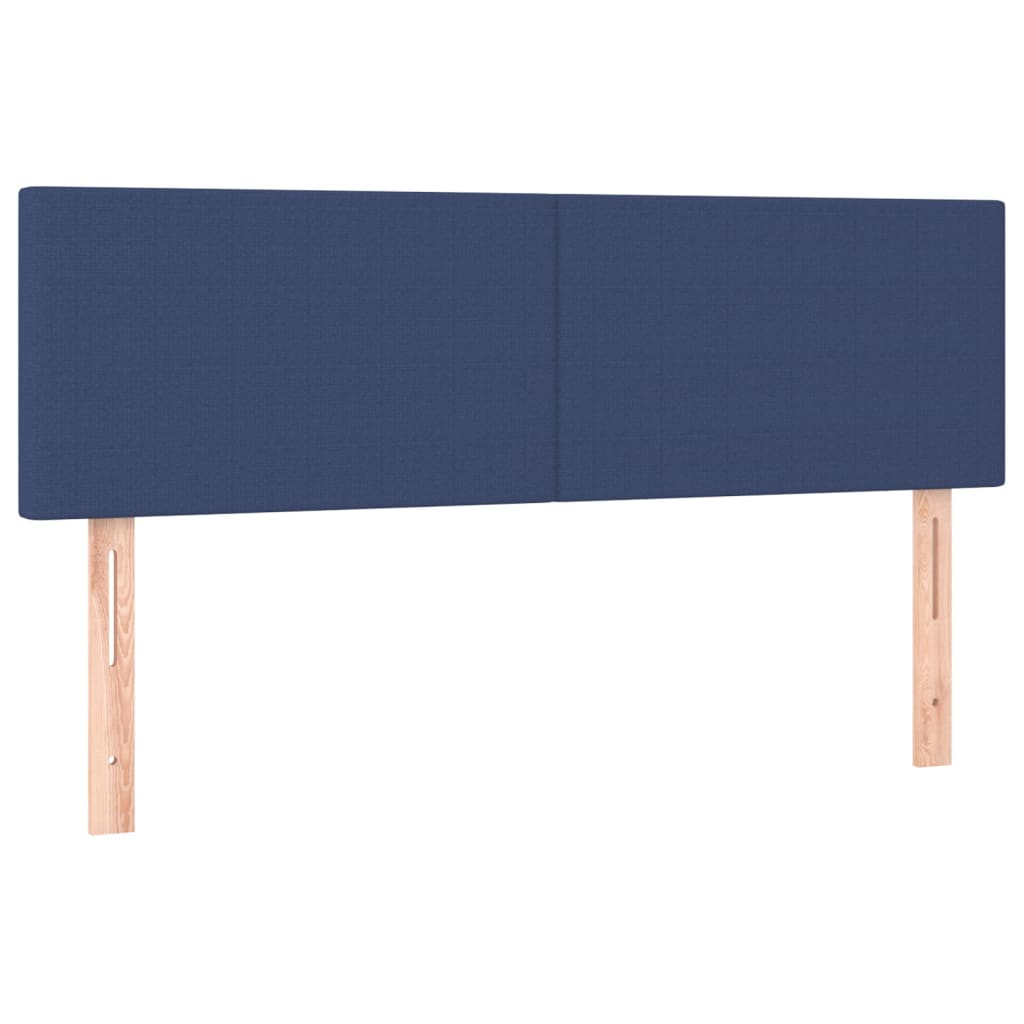vidaXL Tăblie de pat cu LED, albastru, 144x5x78/88 cm, textil vidaXL Tăblie de pat cu LED, albastru, 144x5x78/88 cm, textil