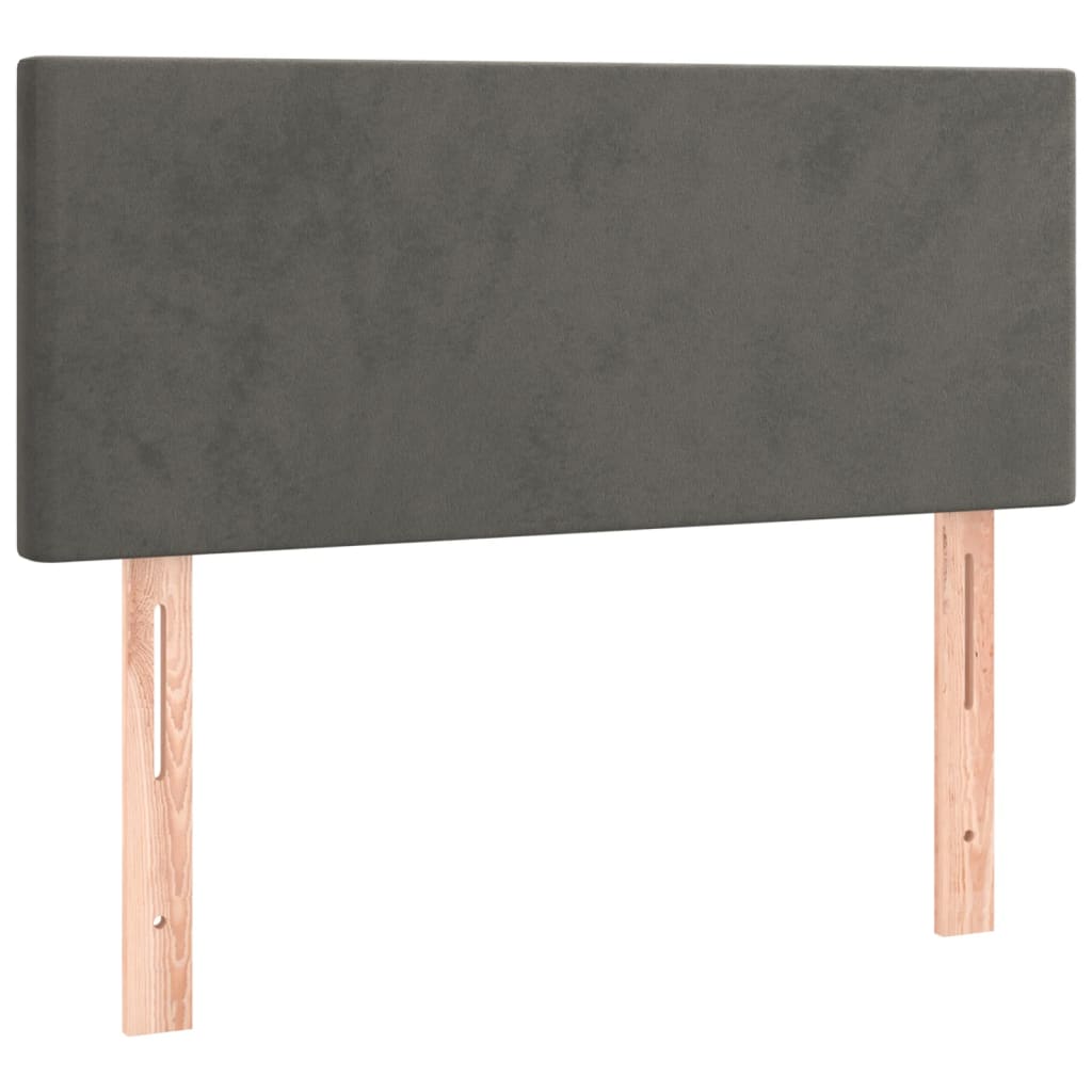 vidaXL Tăblie de pat cu LED, gri închis, 80x5x78/88 cm, catifea vidaXL Tăblie de pat cu LED, gri închis, 80x5x78/88 cm, catifea
