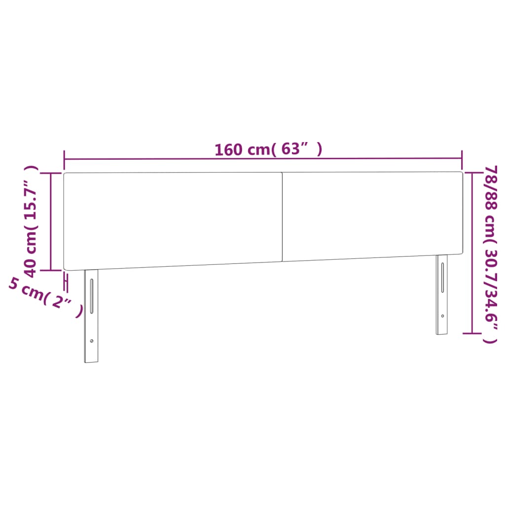 vidaXL Tăblie de pat cu LED, verde închis, 160x5x78/88 cm, catifea