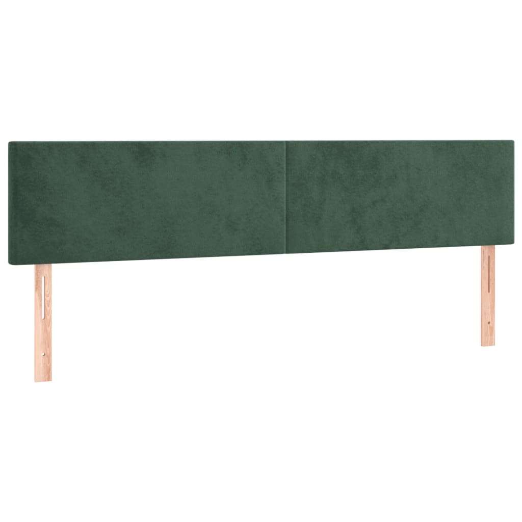 vidaXL Tăblie de pat cu LED, verde închis, 200x5x78/88 cm, catifea vidaXL Tăblie de pat cu LED, verde închis, 200x5x78/88 cm, catifea