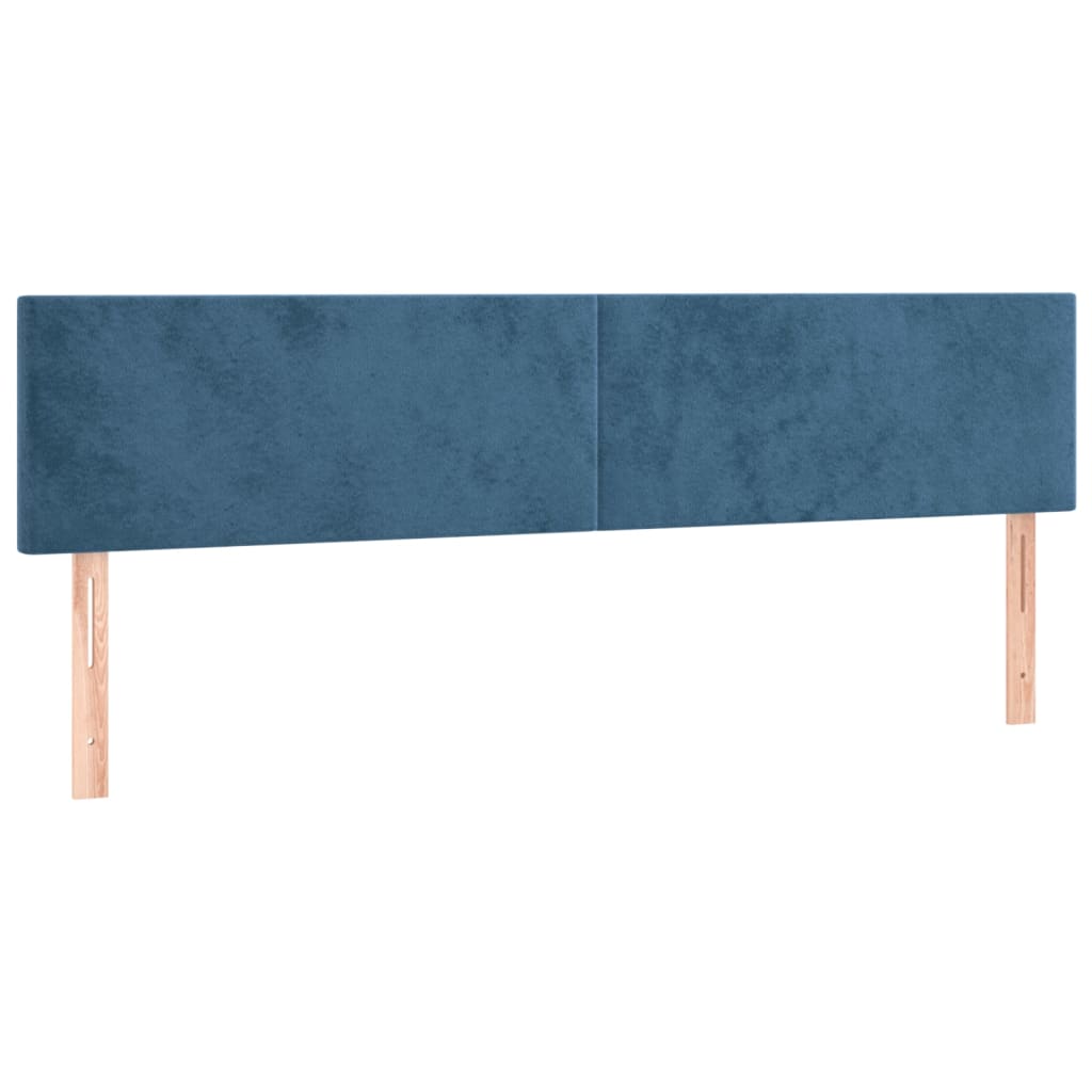 vidaXL Tăblie de pat cu LED, albastru închis, 200x5x78/88 cm, catifea