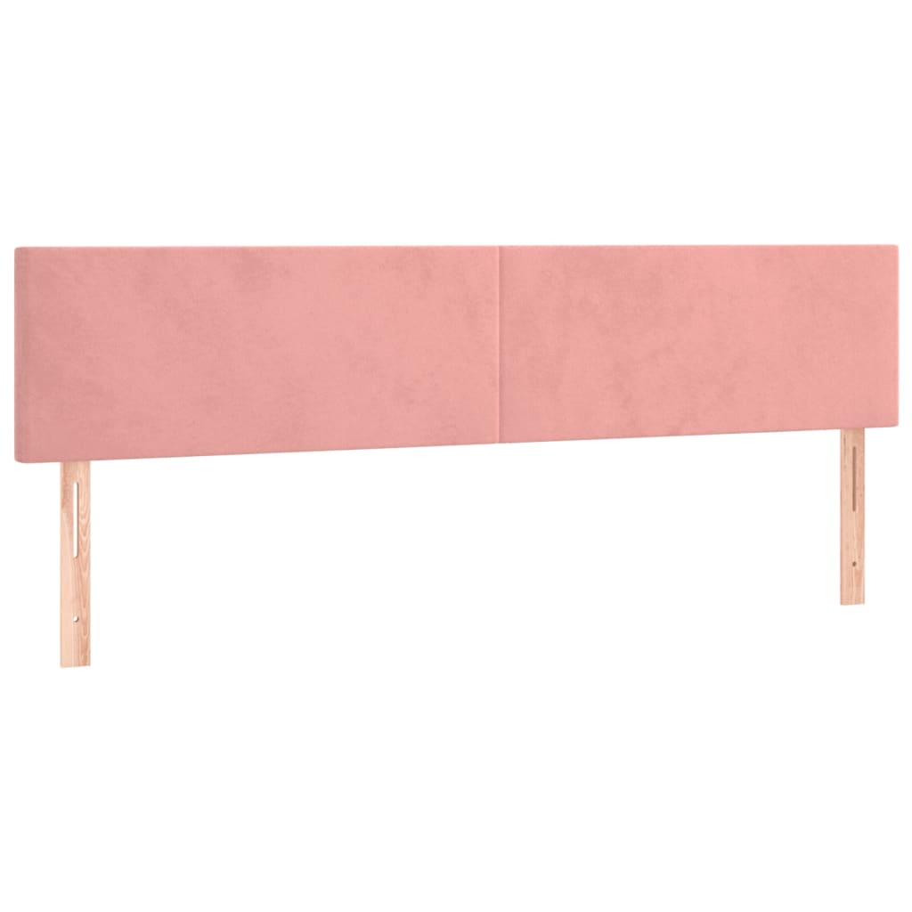 vidaXL Tăblie de pat cu LED, roz, 200x5x78/88 cm, catifea