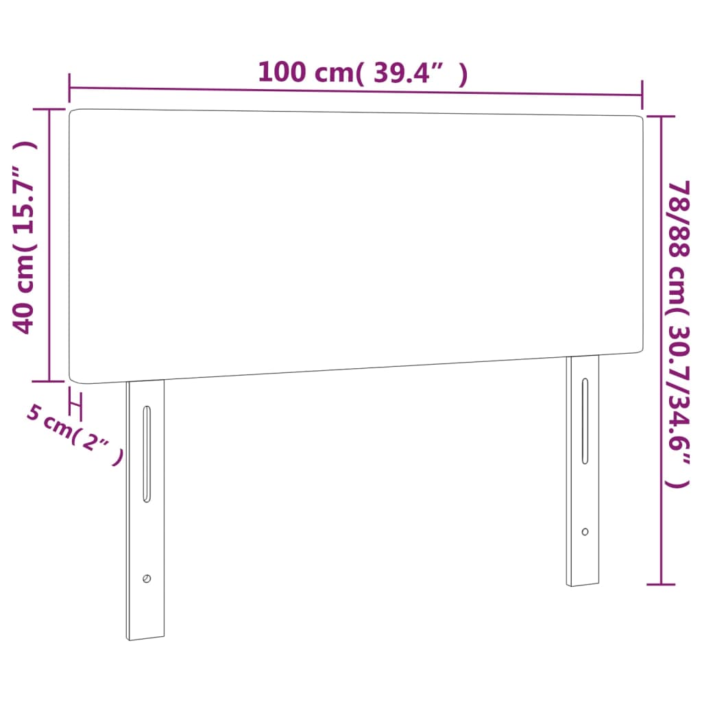 vidaXL Tăblie de pat cu LED, alb, 100x5x78/88 cm, piele ecologică vidaXL Tăblie de pat cu LED, alb, 100x5x78/88 cm, piele ecologică