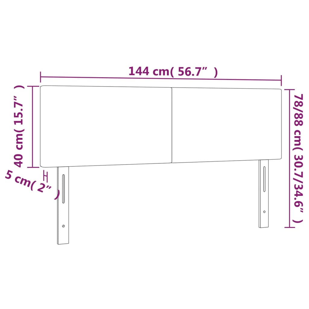 vidaXL Tăblie de pat cu LED cappuccino 144x5x78/88 cm piele ecologică vidaXL Tăblie de pat cu LED cappuccino 144x5x78/88 cm piele ecologică