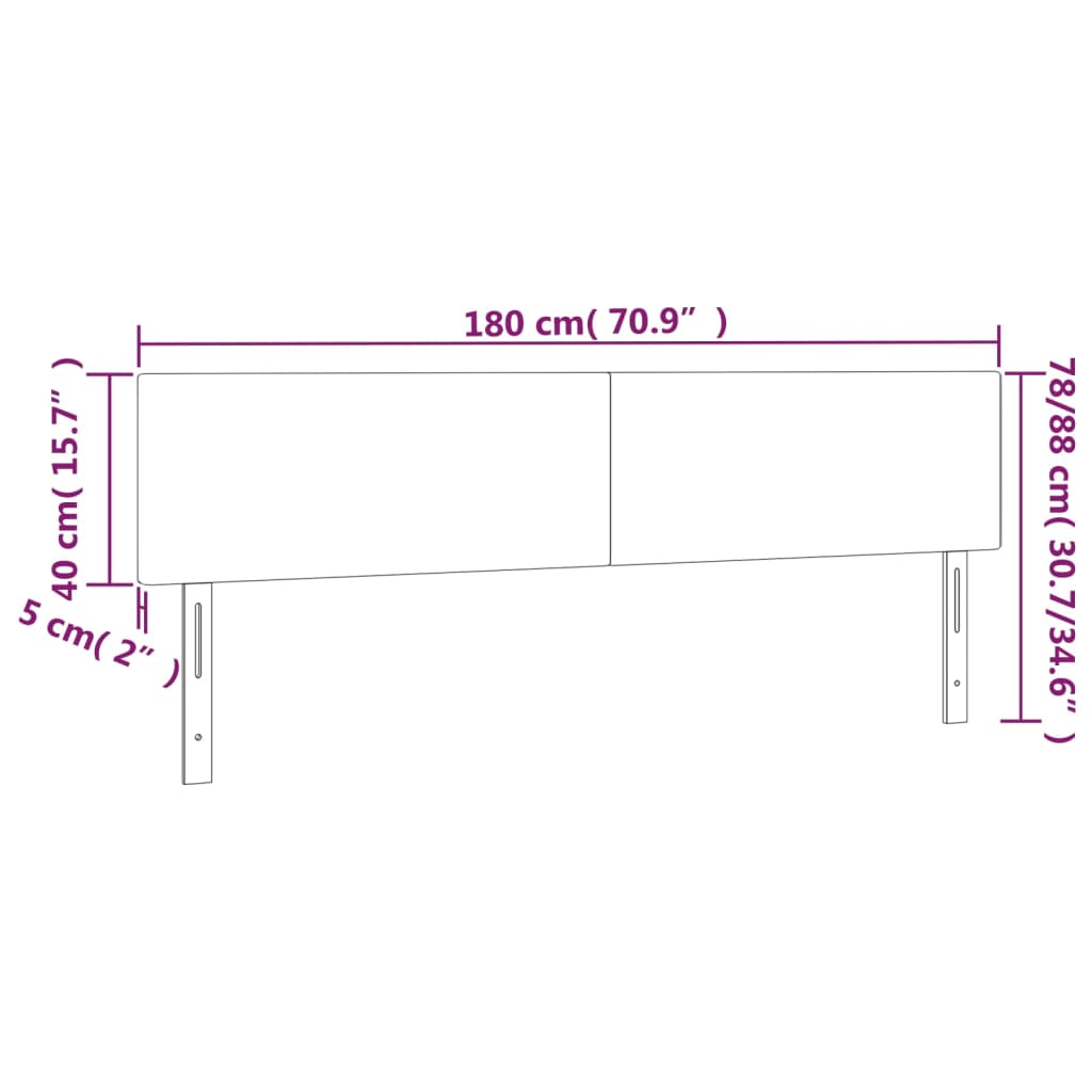 vidaXL Tăblie de pat cu LED cappuccino 180x5x78/88cm piele ecologică vidaXL Tăblie de pat cu LED cappuccino 180x5x78/88cm piele ecologică