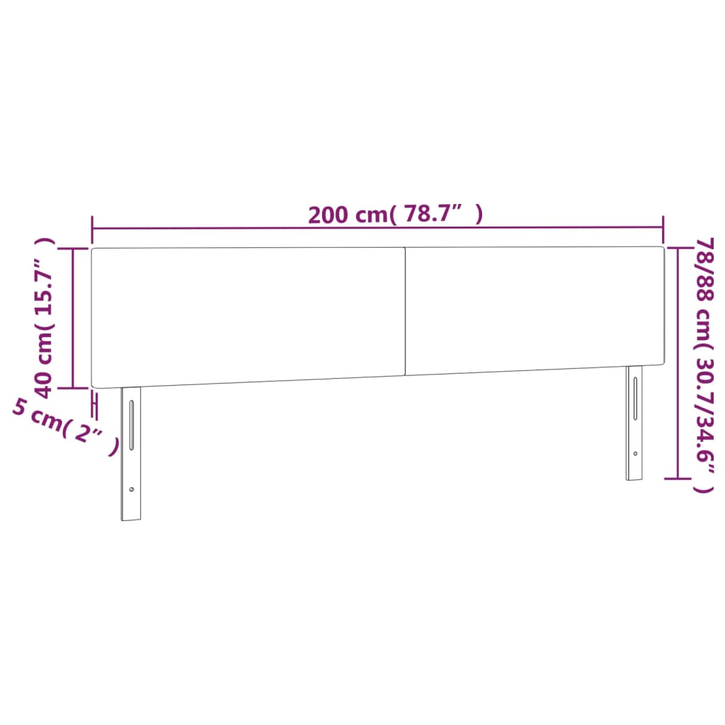vidaXL Tăblie de pat cu LED cappuccino 200x5x78/88 cm piele ecologică vidaXL Tăblie de pat cu LED cappuccino 200x5x78/88 cm piele ecologică