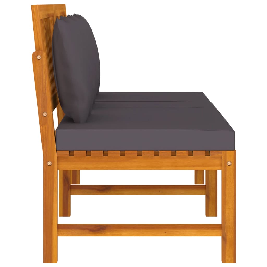 vidaxL Pat de zi cu perne gri, 200x60x75 cm, lemn masiv de acacia vidaxL Pat de zi cu perne gri, 200x60x75 cm, lemn masiv de acacia