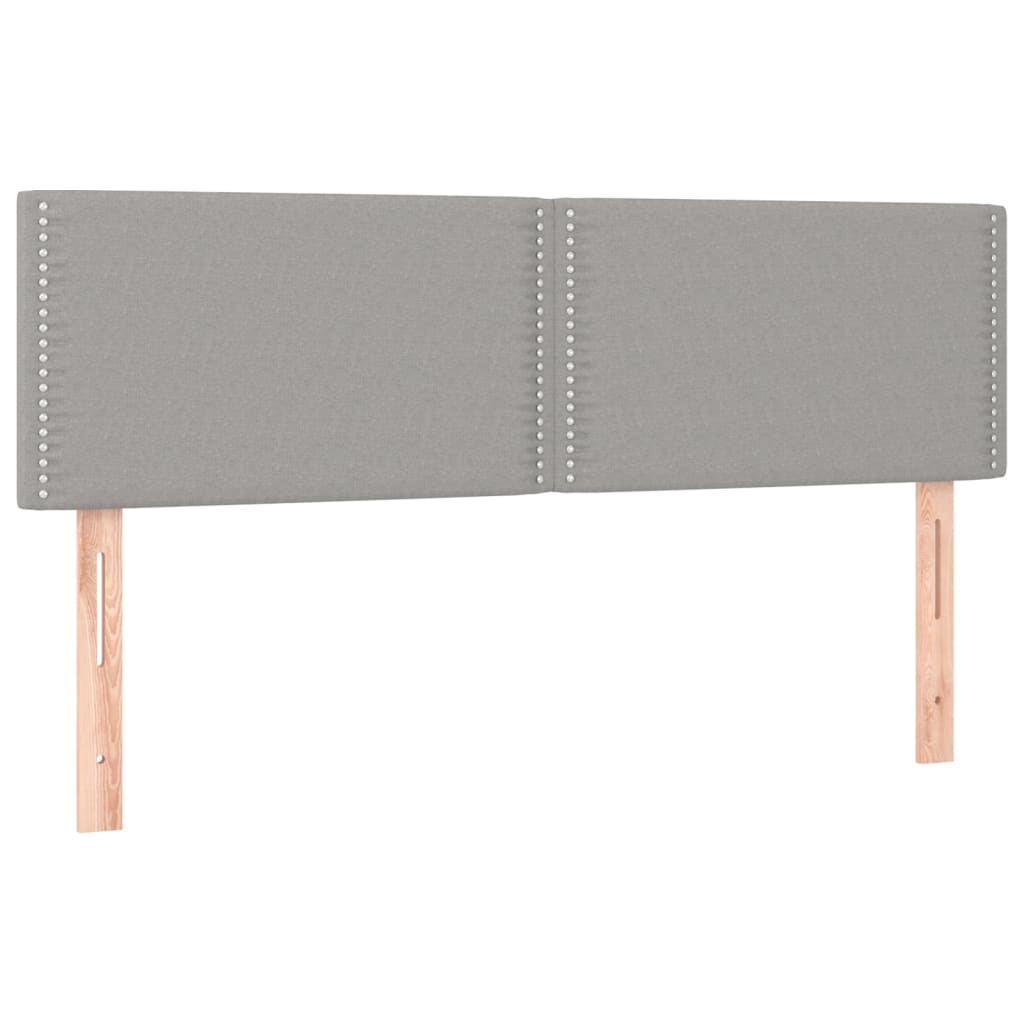 vidaXL Tăblie de pat cu LED, gri deschis, 144x5x78/88 cm, textil