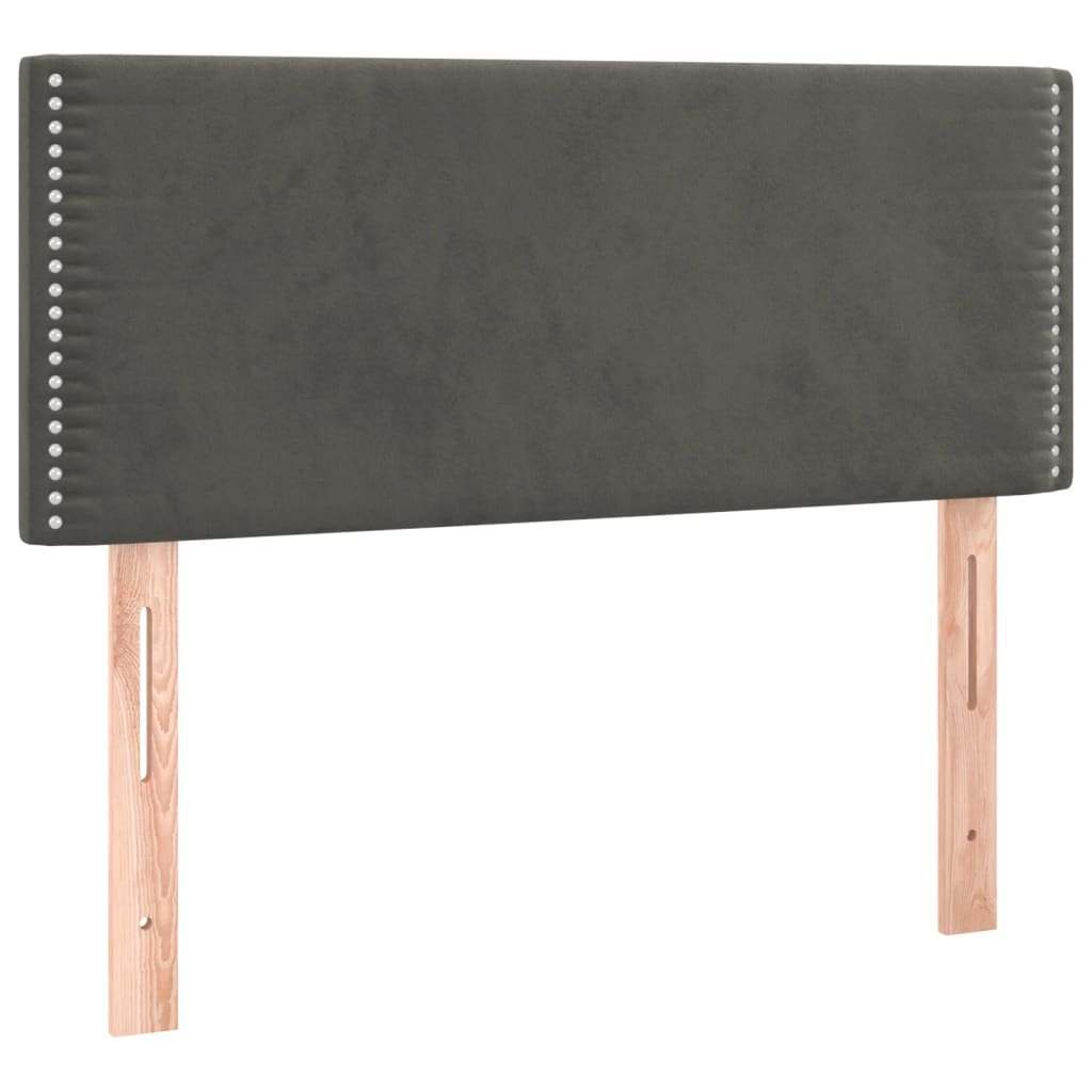 vidaXL Tăblie de pat cu LED, gri închis, 80x5x78/88 cm, catifea vidaXL Tăblie de pat cu LED, gri închis, 80x5x78/88 cm, catifea