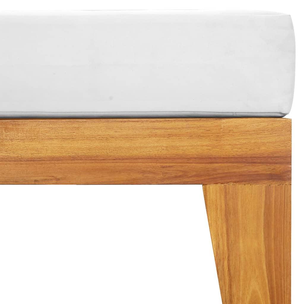 vidaXL Taburet modular, cu pernă alb crem, lemn masiv de acacia vidaXL Taburet modular, cu pernă alb crem, lemn masiv de acacia