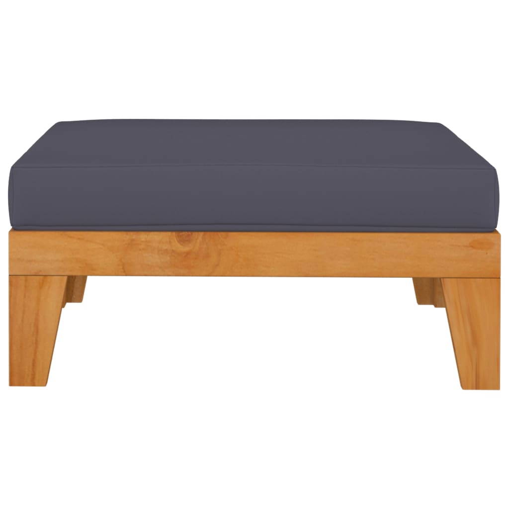 vidaXL Taburet modular, cu pernă gri închis, lemn masiv de acacia vidaXL Taburet modular, cu pernă gri închis, lemn masiv de acacia