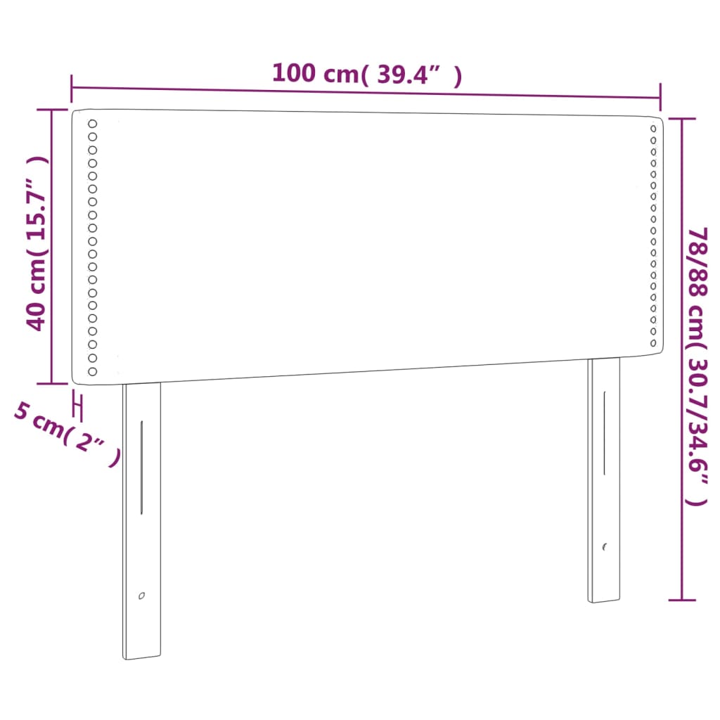 vidaXL Tăblie de pat cu LED, alb, 100x5x78/88 cm, piele ecologică vidaXL Tăblie de pat cu LED, alb, 100x5x78/88 cm, piele ecologică