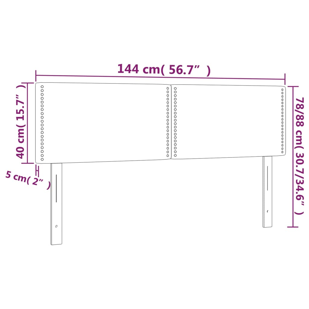 vidaXL Tăblie de pat cu LED cappuccino 144x5x78/88 cm piele ecologică vidaXL Tăblie de pat cu LED cappuccino 144x5x78/88 cm piele ecologică