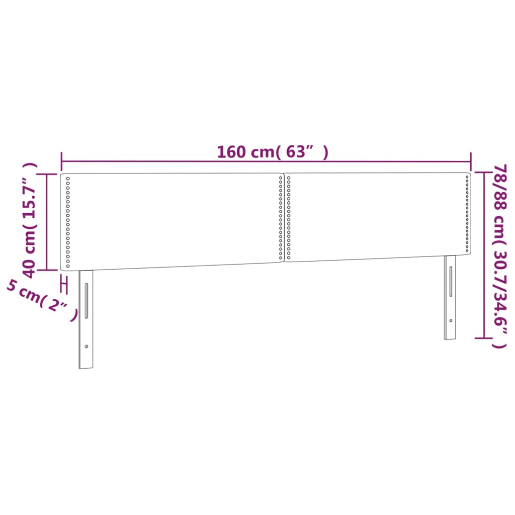 vidaXL Tăblie de pat cu LED, gri, 160x5x78/88 cm, piele ecologică