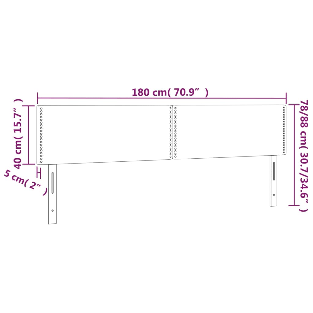 vidaXL Tăblie de pat cu LED, alb, 180x5x78/88 cm, piele ecologică vidaXL Tăblie de pat cu LED, alb, 180x5x78/88 cm, piele ecologică