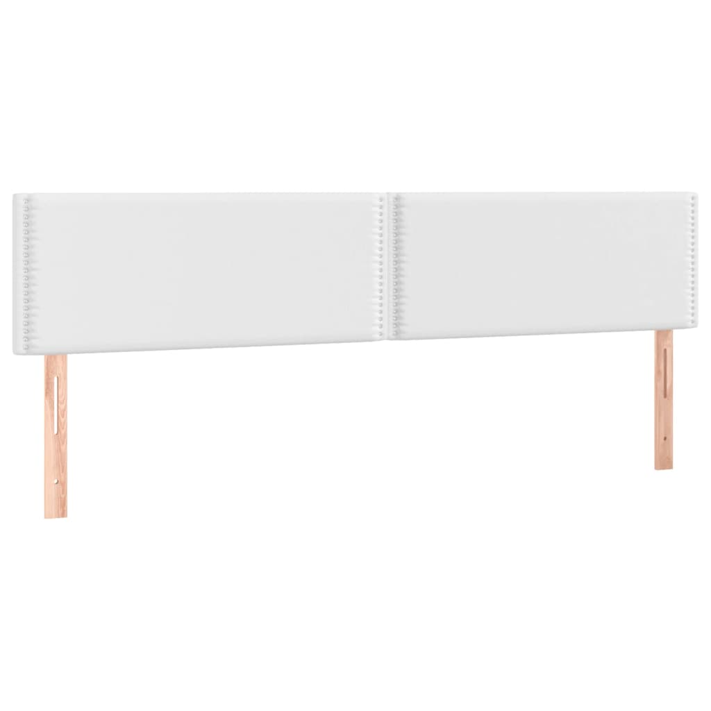 vidaXL Tăblie de pat cu LED, alb, 200x5x78/88 cm, piele ecologică