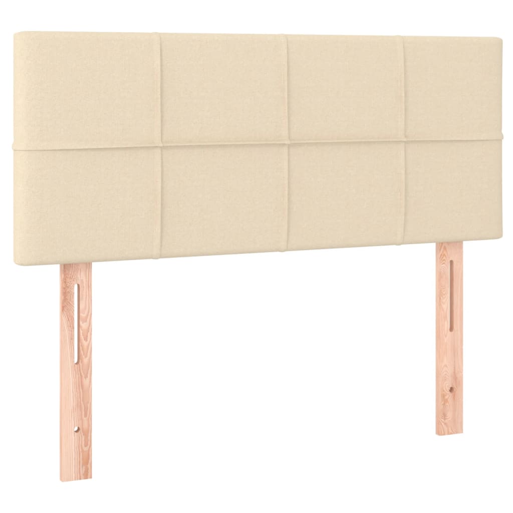 vidaXL Tăblie de pat cu LED, crem, 100x5x78/88 cm, textil vidaXL Tăblie de pat cu LED, crem, 100x5x78/88 cm, textil