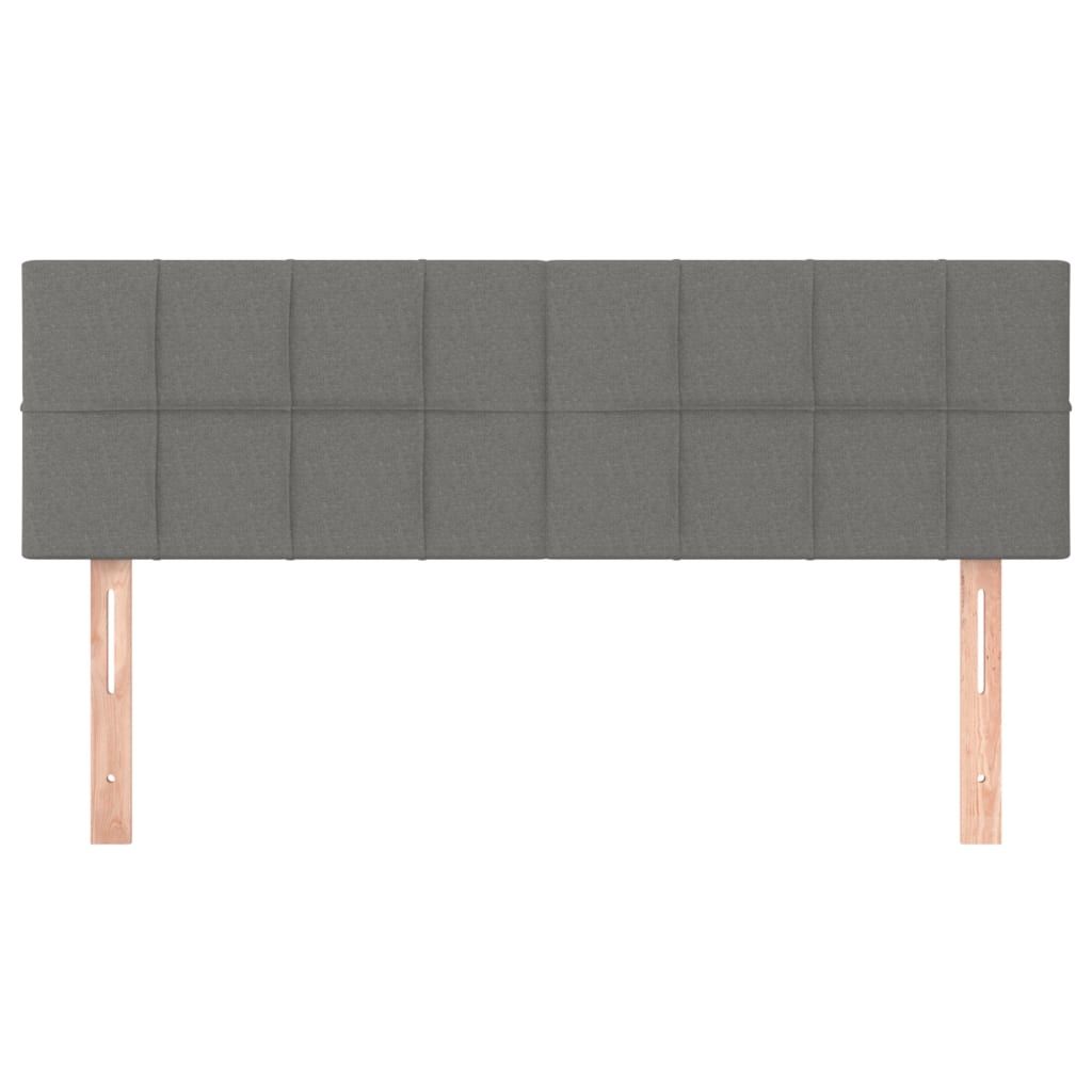 vidaXL Tăblie de pat cu LED, gri închis, 144x5x78/88 cm, textil