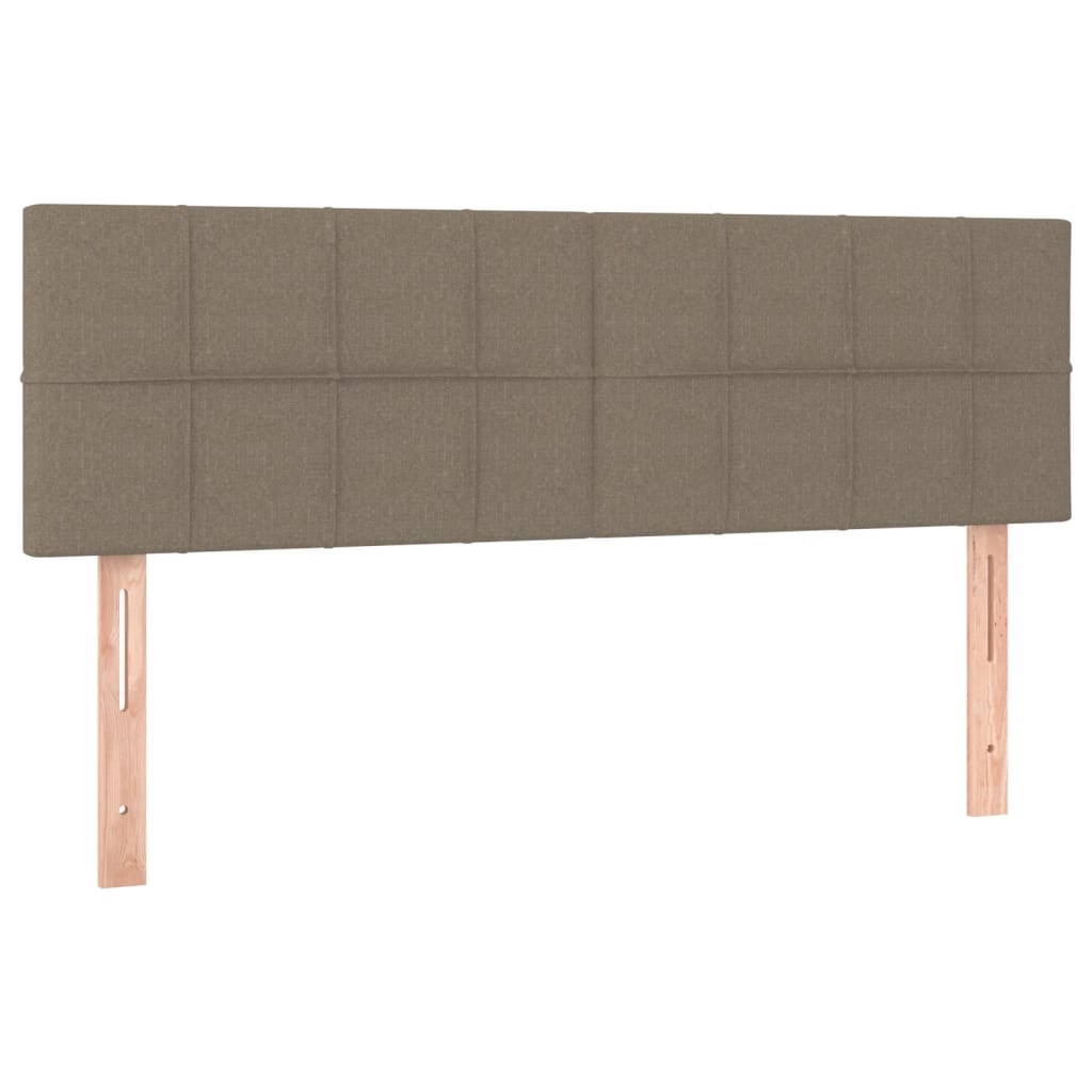 vidaXL Tăblie de pat cu LED, gri taupe, 144x5x78/88 cm, textil vidaXL Tăblie de pat cu LED, gri taupe, 144x5x78/88 cm, textil