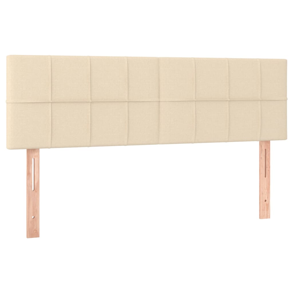 vidaXL Tăblie de pat cu LED, crem, 144x5x78/88 cm, textil