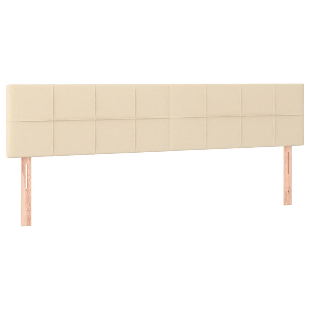 vidaXL Tăblie de pat cu LED, crem, 160x5x78/88 cm, textil vidaXL Tăblie de pat cu LED, crem, 160x5x78/88 cm, textil