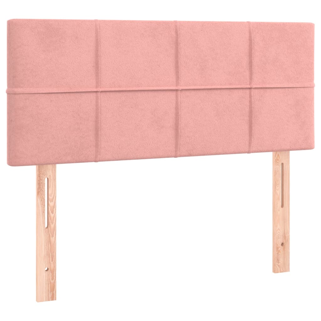 vidaXL Tăblie de pat cu LED, roz, 80x5x78/88 cm, catifea