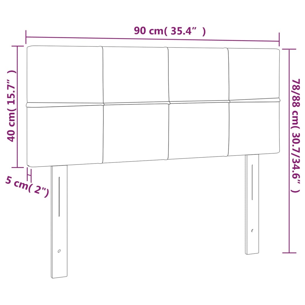 vidaXL Tăblie de pat cu LED, albastru închis, 90x5x78/88 cm, catifea