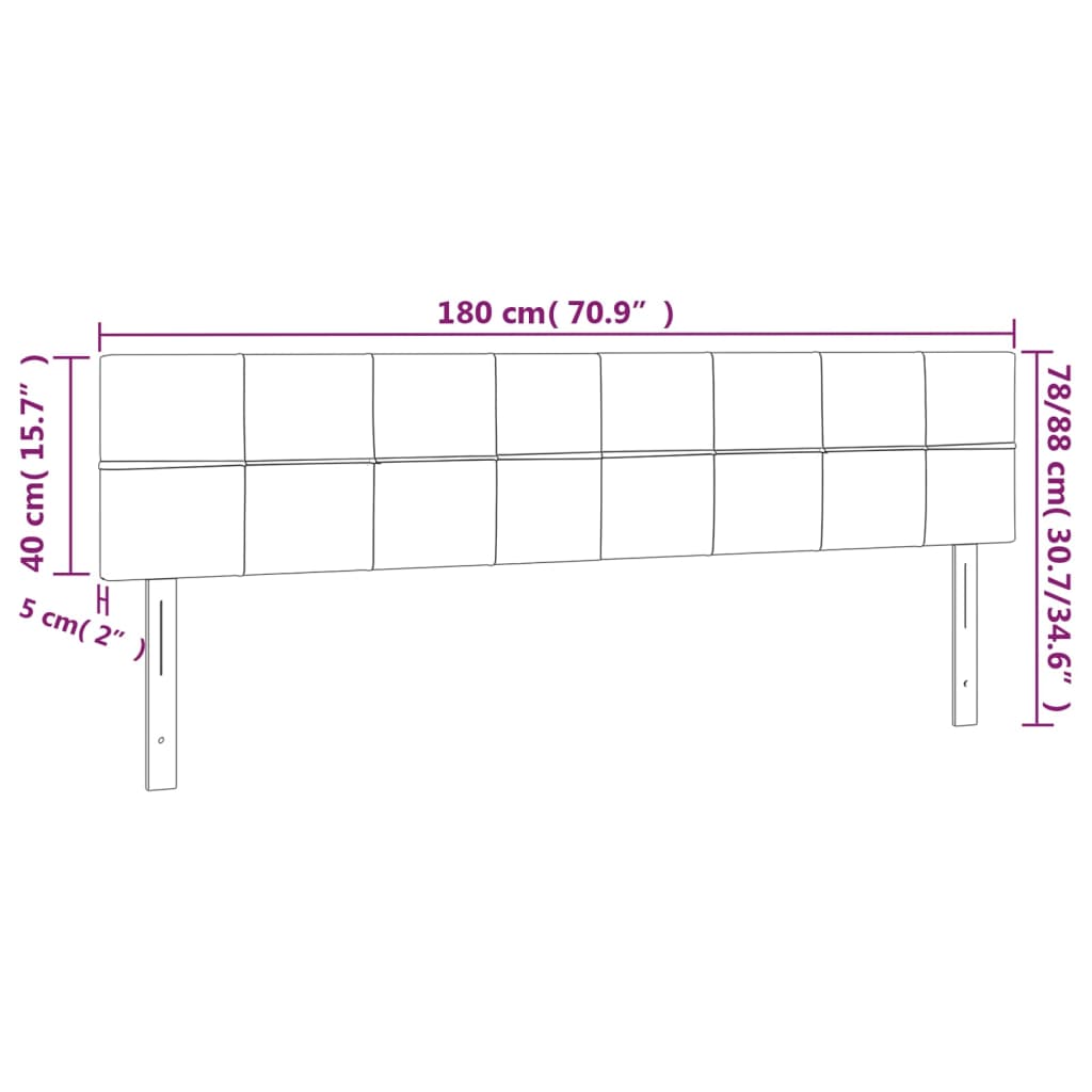 vidaXL Tăblie de pat cu LED, verde închis, 180x5x78/88 cm, catifea