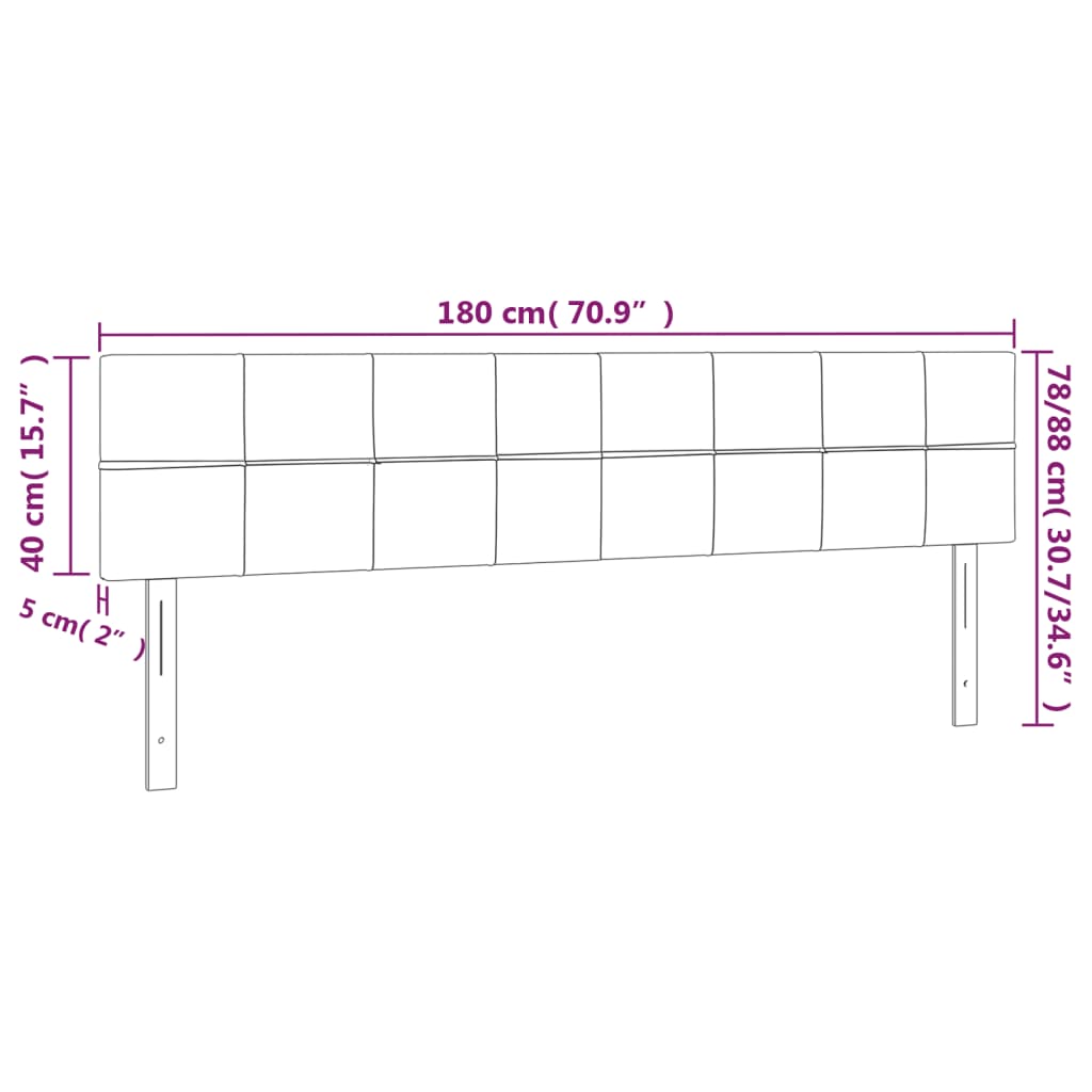 vidaXL Tăblie de pat cu LED, albastru închis, 180x5x78/88 cm, catifea