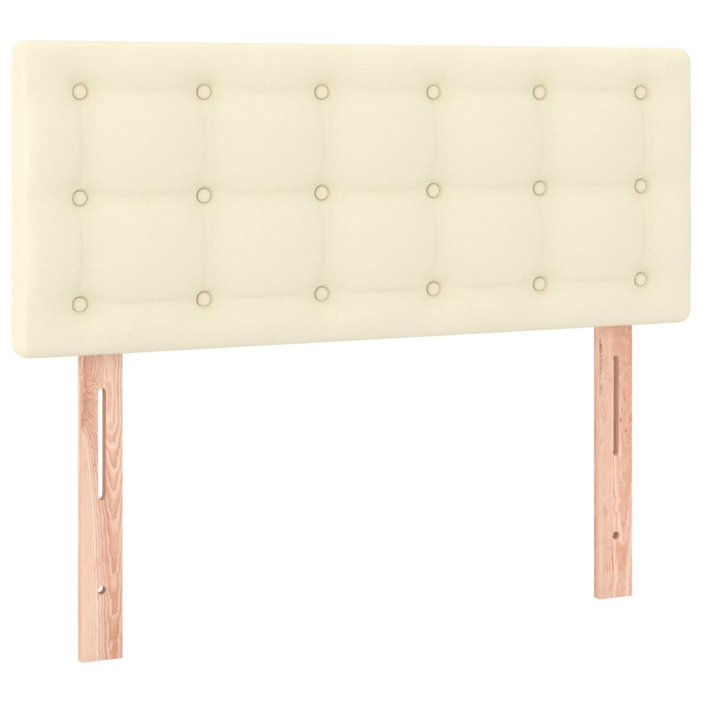 vidaXL Tăblie de pat cu LED, crem, 90x5x78/88 cm, piele ecologică vidaXL Tăblie de pat cu LED, crem, 90x5x78/88 cm, piele ecologică