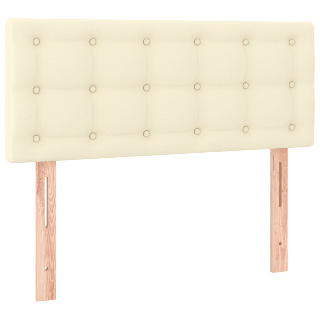 vidaXL Tăblie de pat cu LED, crem, 100x5x78/88 cm, piele ecologică vidaXL Tăblie de pat cu LED, crem, 100x5x78/88 cm, piele ecologică