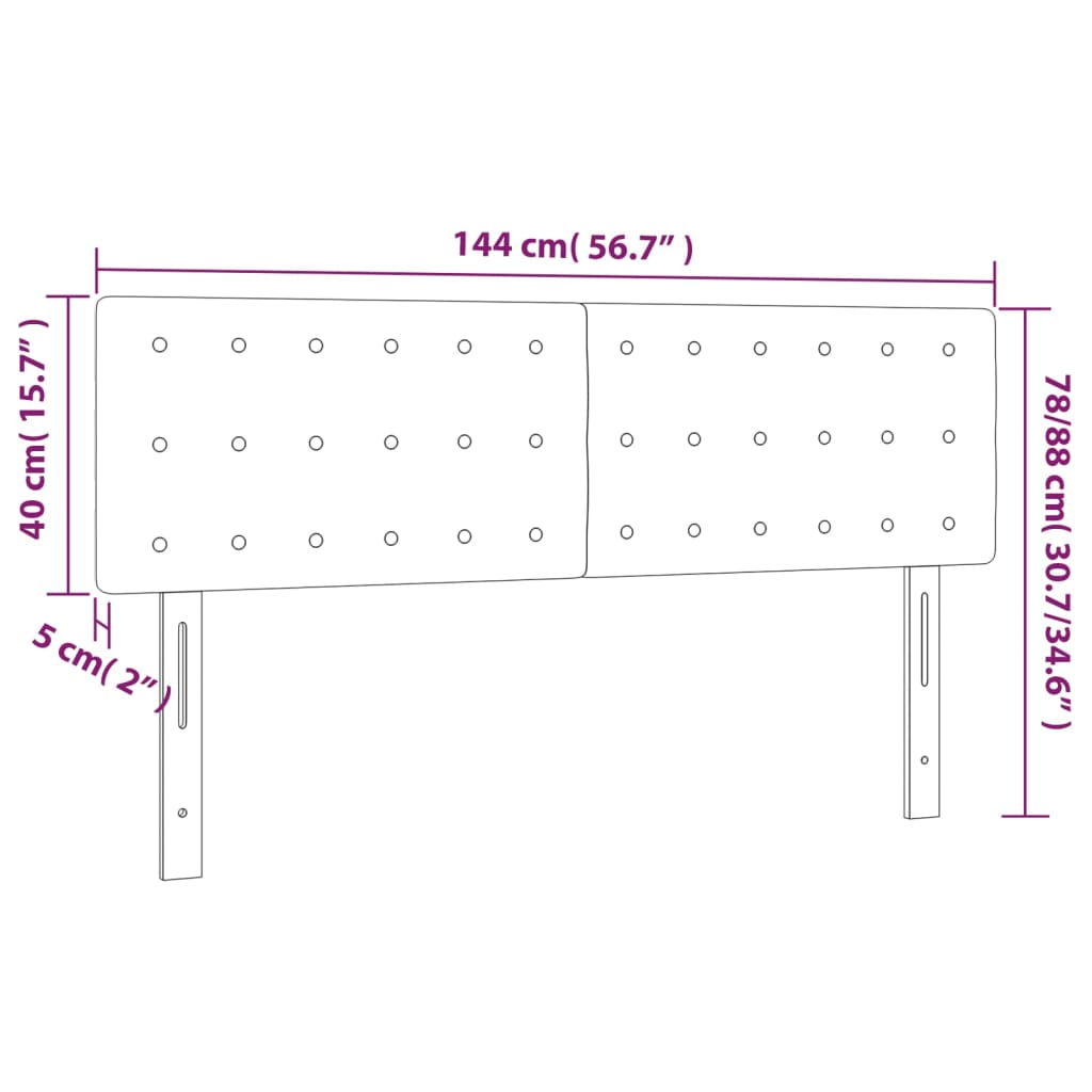 vidaXL Tăblie de pat cu LED cappuccino 144x5x78/88 cm piele ecologică vidaXL Tăblie de pat cu LED cappuccino 144x5x78/88 cm piele ecologică
