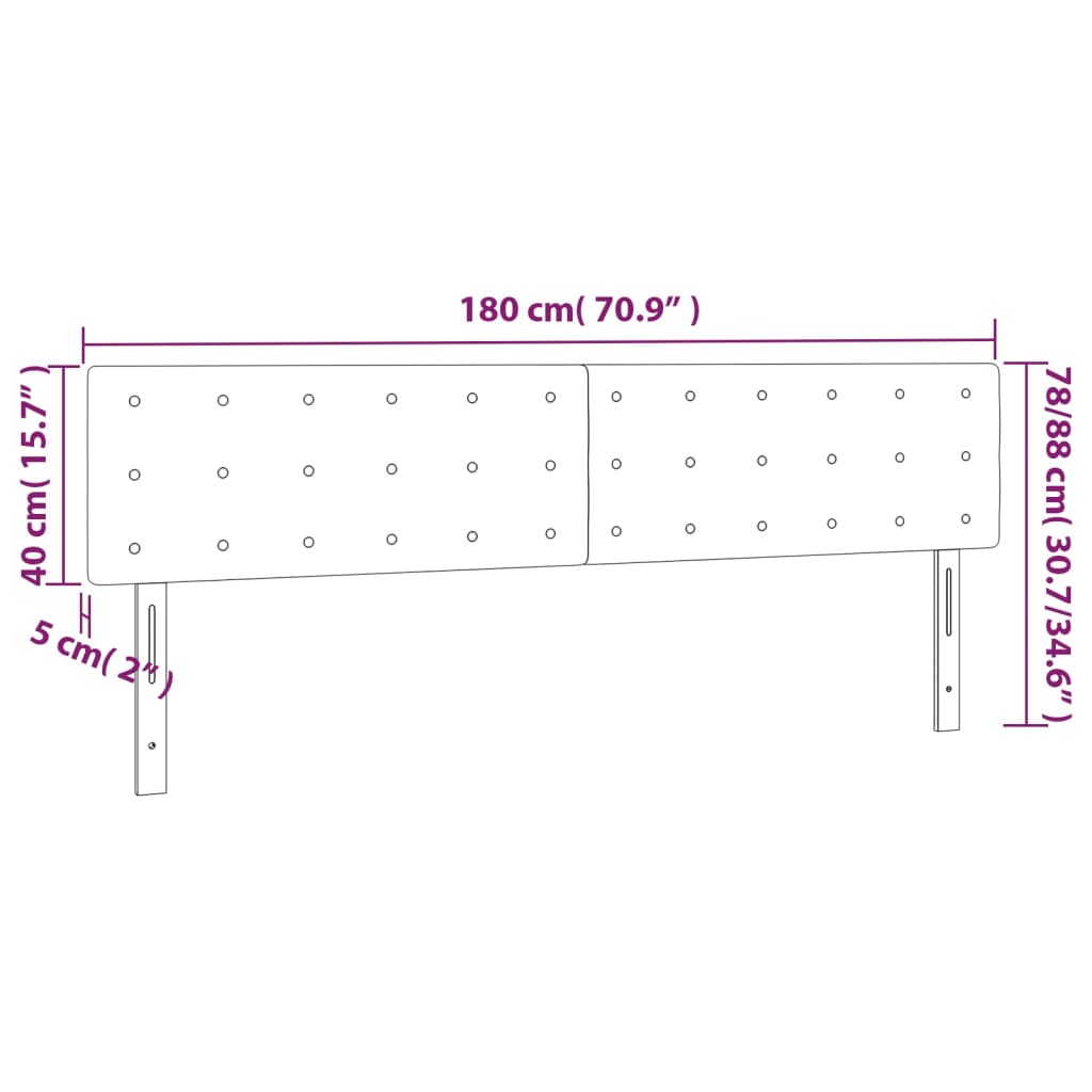 vidaXL Tăblie de pat cu LED, alb, 180x5x78/88 cm, piele ecologică vidaXL Tăblie de pat cu LED, alb, 180x5x78/88 cm, piele ecologică