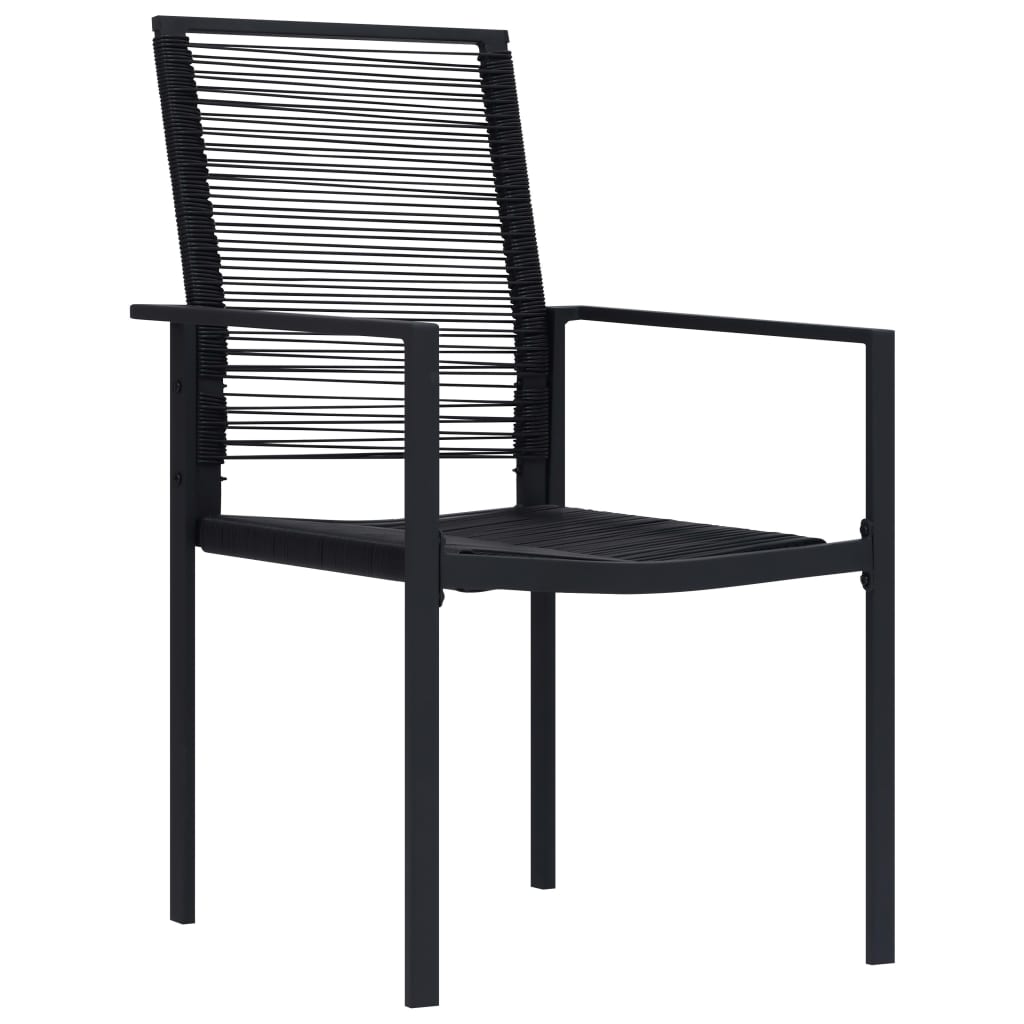 vidaXL Scaune de grădină, 4 buc., negru, ratan PVC vidaXL Scaune de grădină, 4 buc., negru, ratan PVC
