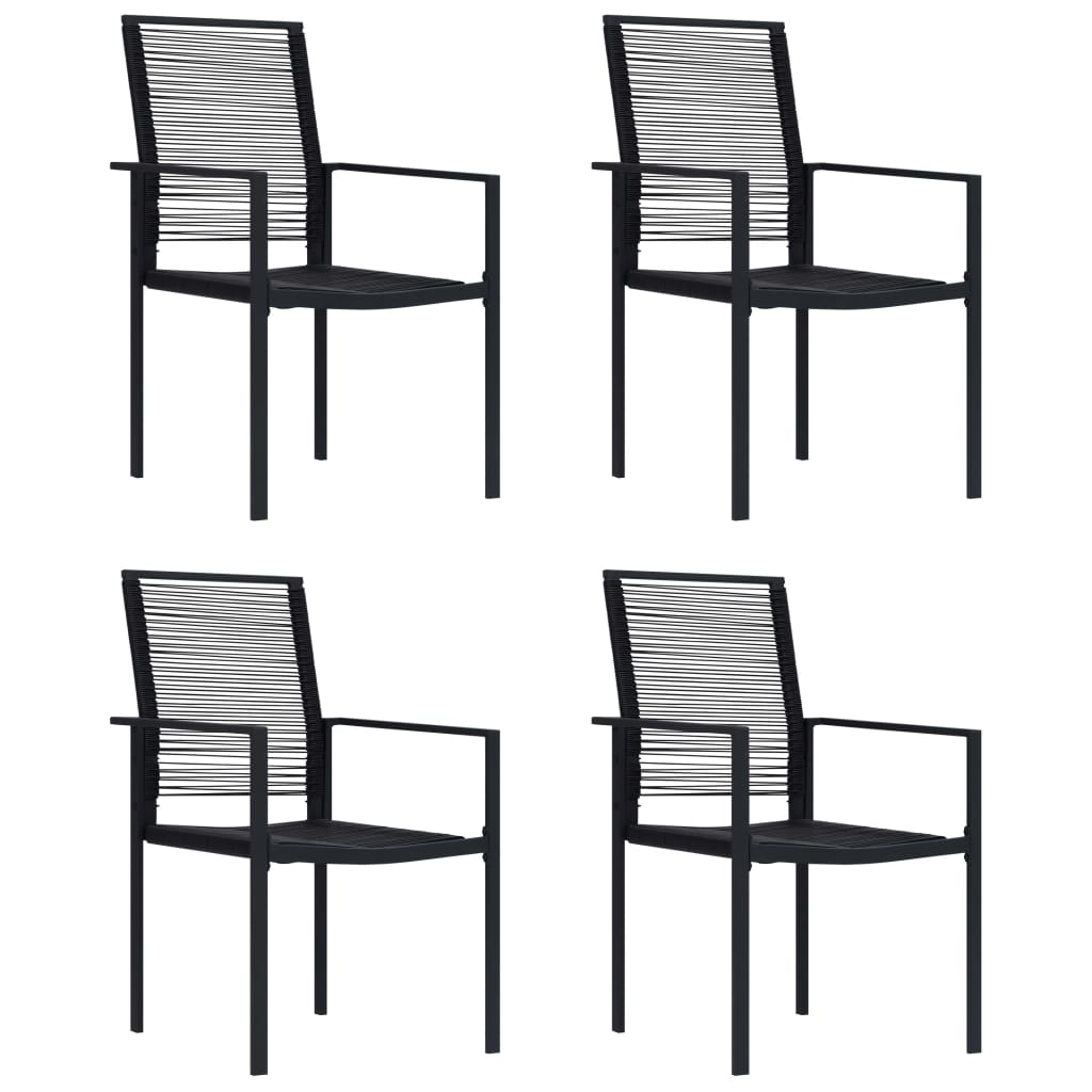 vidaXL Scaune de grădină, 4 buc., negru, ratan PVC vidaXL Scaune de grădină, 4 buc., negru, ratan PVC