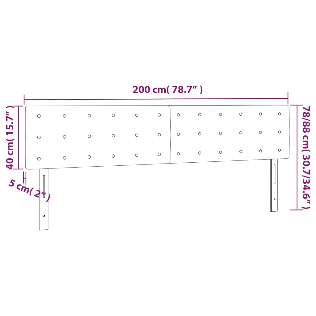 vidaXL Tăblie de pat cu LED cappuccino 200x5x78/88 cm piele ecologică vidaXL Tăblie de pat cu LED cappuccino 200x5x78/88 cm piele ecologică
