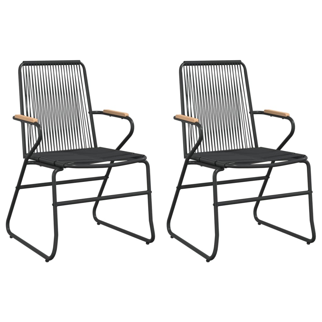 vidaXL Scaune de grădină, 2 buc., negru, 58x59x85,5 cm, ratan PVC