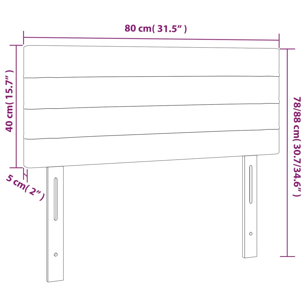 vidaXL Tăblie de pat cu LED, albastru, 80x5x78/88 cm, textil