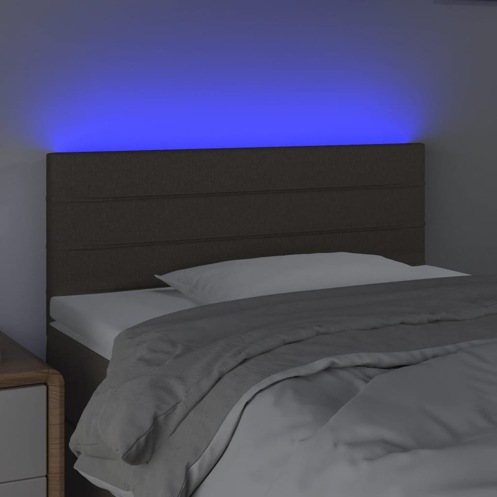 vidaXL Tăblie de pat cu LED, gri taupe, 90x5x78/88 cm, textil vidaXL Tăblie de pat cu LED, gri taupe, 90x5x78/88 cm, textil