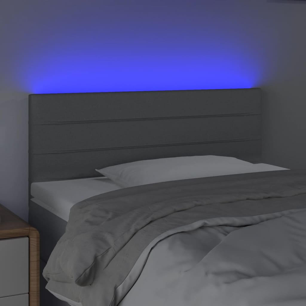 vidaXL Tăblie de pat cu LED, gri deschis, 100x5x78/88 cm, textil vidaXL Tăblie de pat cu LED, gri deschis, 100x5x78/88 cm, textil
