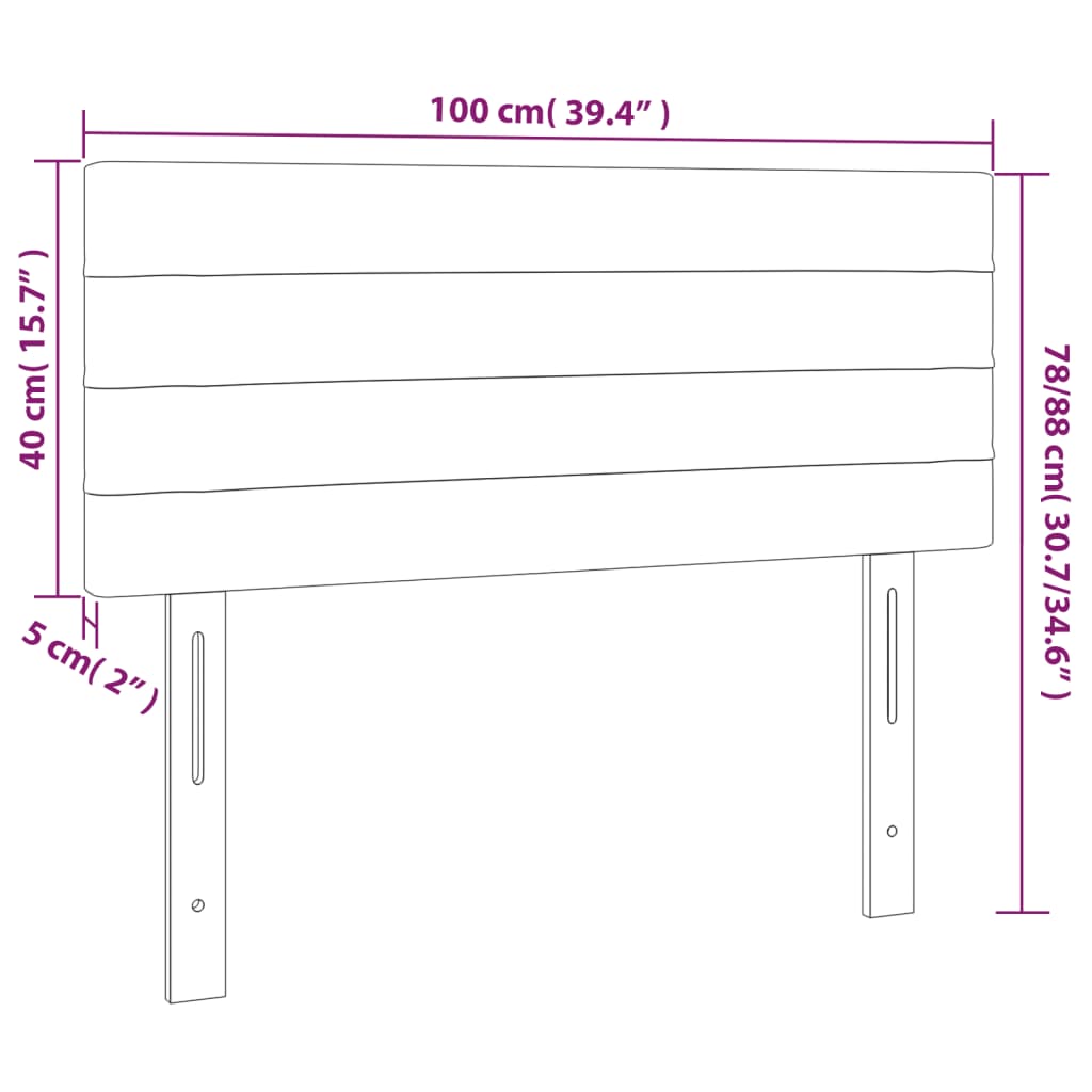 vidaXL Tăblie de pat cu LED, albastru, 100x5x78/88 cm, textil vidaXL Tăblie de pat cu LED, albastru, 100x5x78/88 cm, textil