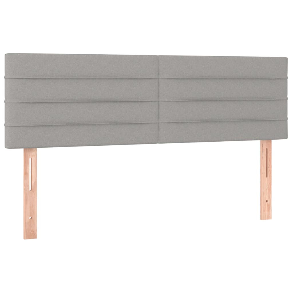 vidaXL Tăblie de pat cu LED, gri deschis, 144x5x78/88 cm, textil