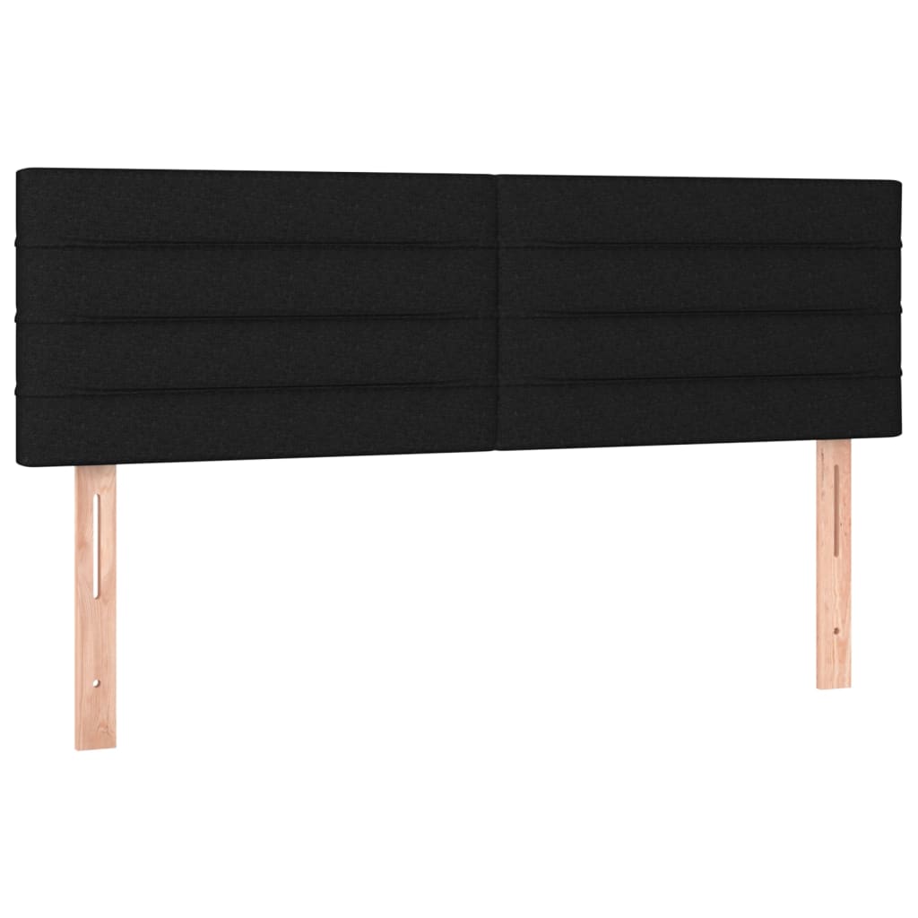 vidaXL Tăblie de pat cu LED, negru, 144x5x78/88 cm, textil vidaXL Tăblie de pat cu LED, negru, 144x5x78/88 cm, textil